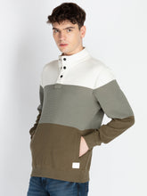 Mens Striped High Neck Lightweight Sweatshirt